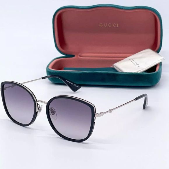 Sale! New Gucci Women\'s 56mm Black and Grey Metal Sunglasses! Gucci Lettering Sunglasses 56mm in Black|Grey - GG1618S-001 main image 2